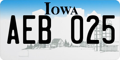 IA license plate AEB025