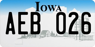 IA license plate AEB026