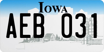 IA license plate AEB031