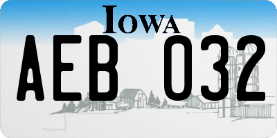 IA license plate AEB032