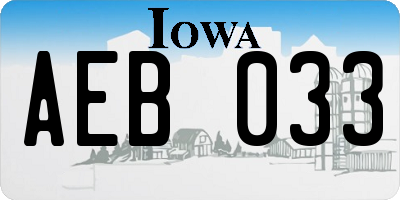 IA license plate AEB033