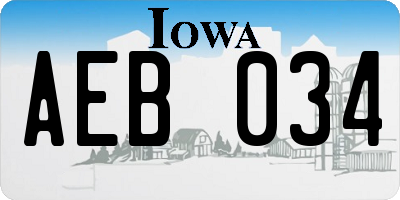 IA license plate AEB034
