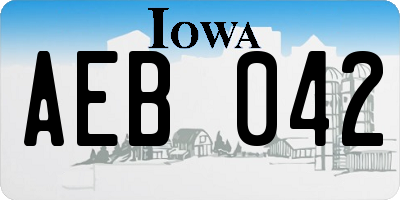 IA license plate AEB042