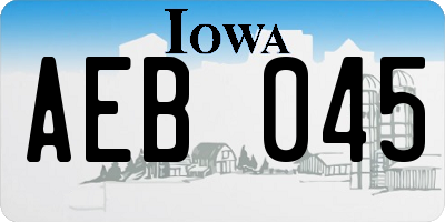 IA license plate AEB045