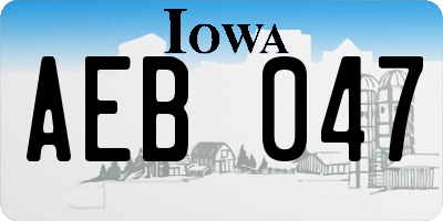 IA license plate AEB047