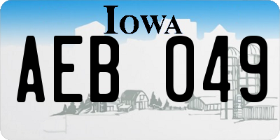 IA license plate AEB049