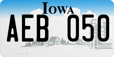IA license plate AEB050