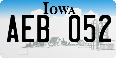 IA license plate AEB052