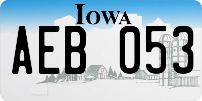 IA license plate AEB053