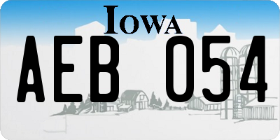 IA license plate AEB054