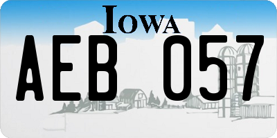 IA license plate AEB057