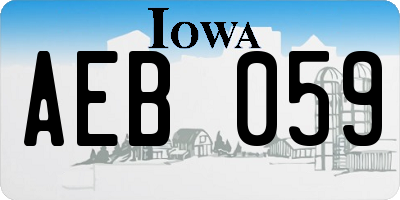 IA license plate AEB059