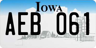 IA license plate AEB061