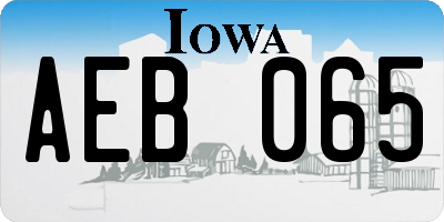 IA license plate AEB065