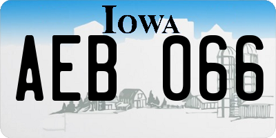 IA license plate AEB066