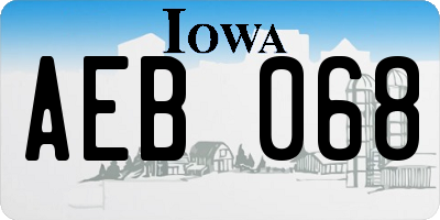 IA license plate AEB068