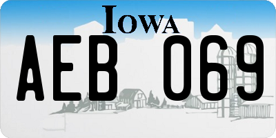 IA license plate AEB069