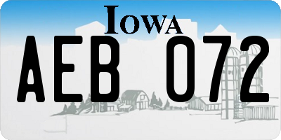 IA license plate AEB072