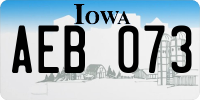 IA license plate AEB073