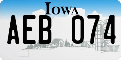 IA license plate AEB074