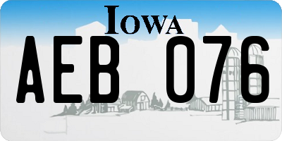 IA license plate AEB076