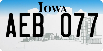 IA license plate AEB077