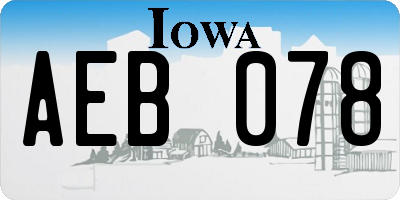 IA license plate AEB078