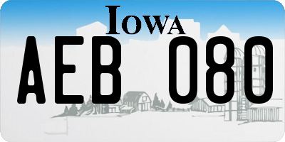 IA license plate AEB080