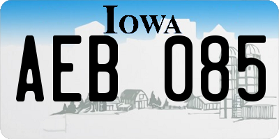 IA license plate AEB085