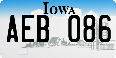 IA license plate AEB086