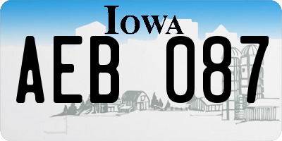 IA license plate AEB087