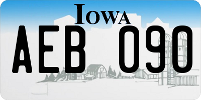 IA license plate AEB090