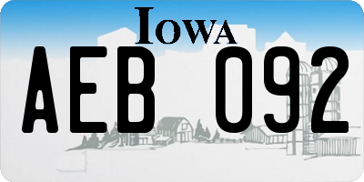 IA license plate AEB092