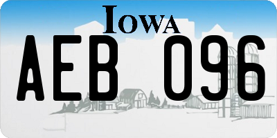 IA license plate AEB096