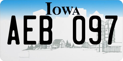 IA license plate AEB097
