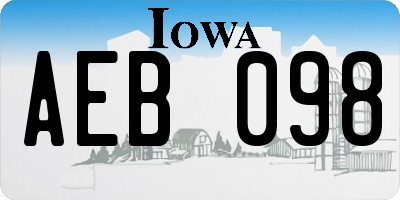 IA license plate AEB098