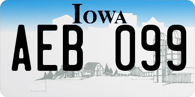IA license plate AEB099