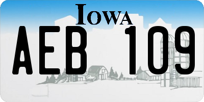 IA license plate AEB109