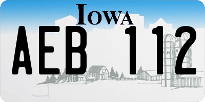 IA license plate AEB112