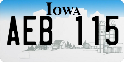IA license plate AEB115