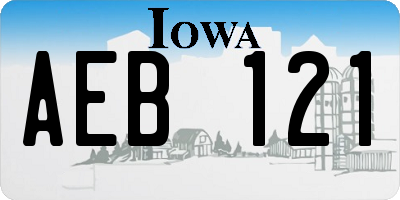 IA license plate AEB121