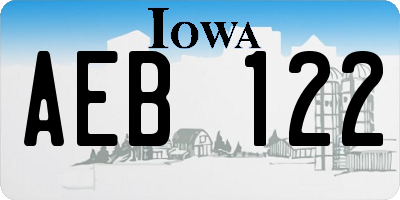 IA license plate AEB122