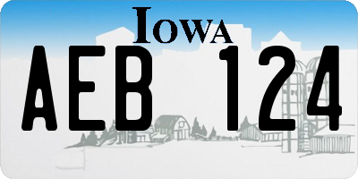 IA license plate AEB124