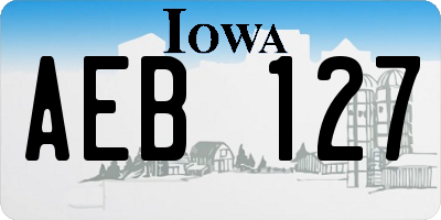 IA license plate AEB127