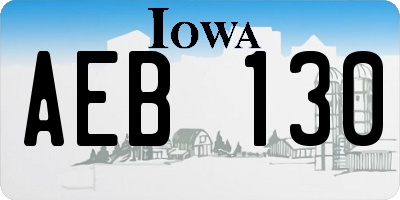 IA license plate AEB130