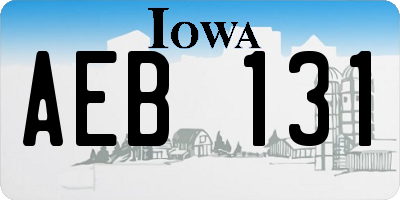 IA license plate AEB131