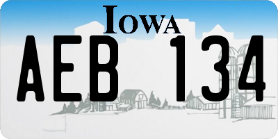 IA license plate AEB134