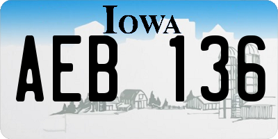 IA license plate AEB136