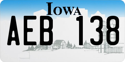 IA license plate AEB138