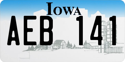 IA license plate AEB141